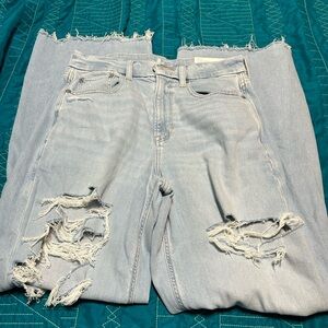 American Eagle Distressed Light Blue CURVY Women's Jeans